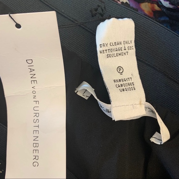 Diane Von Furstenberg Purple Black Strapless Dress - Picture 9 of 11